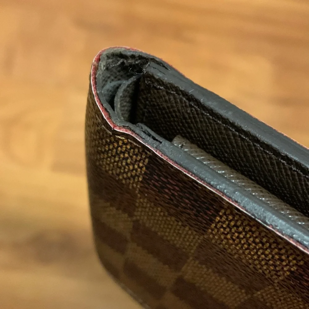 Authentic Louis Vuitton Damier Ebene Marco Bifold Leather Wallet